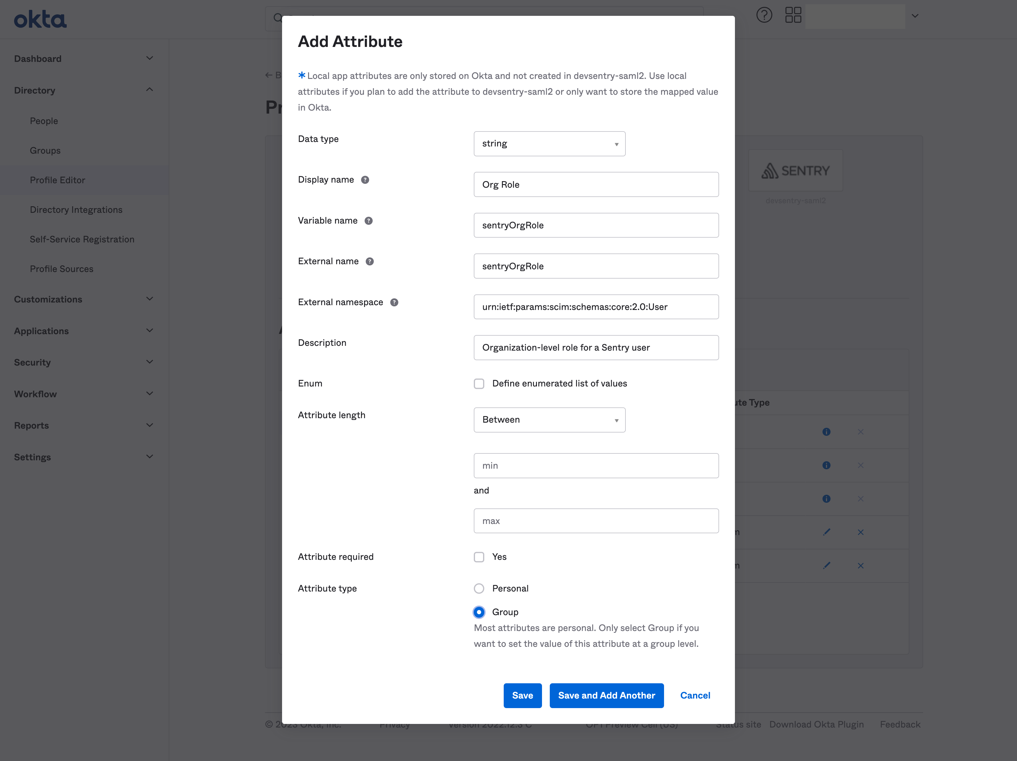 Okta Custom Attribute